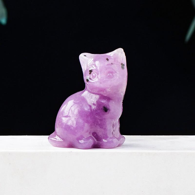 Animal Crystal Crafts Animal Natural Stone Statue Various Crystal Carvings Cat Crystal Wealth Cat