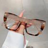 Retro Cat Eye Glasses PC Frame Anti Blue Light Plain Lens for Square Face