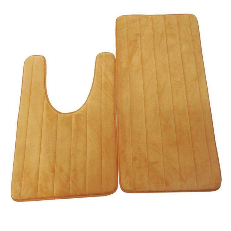 U-shaped Toilet Mat Set: Absorbent & Washable Bath Rug Pair