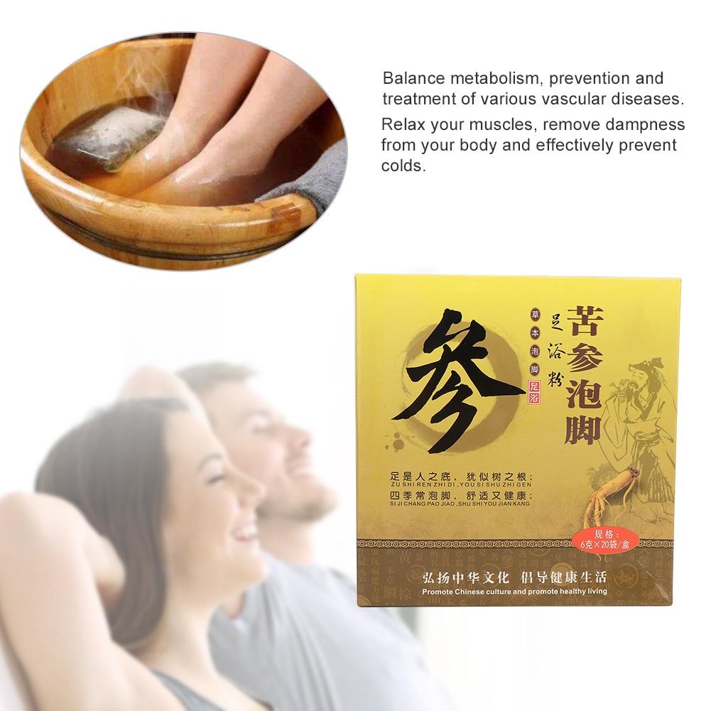 Natural Plants Foot Bath Powder Chinese Herbal Foot Skin Health Care (Genseng)