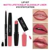 Three-in-One Matte Lipstick Set: Lipstick, Lip Liner, and Moisturizing Lip Gloss