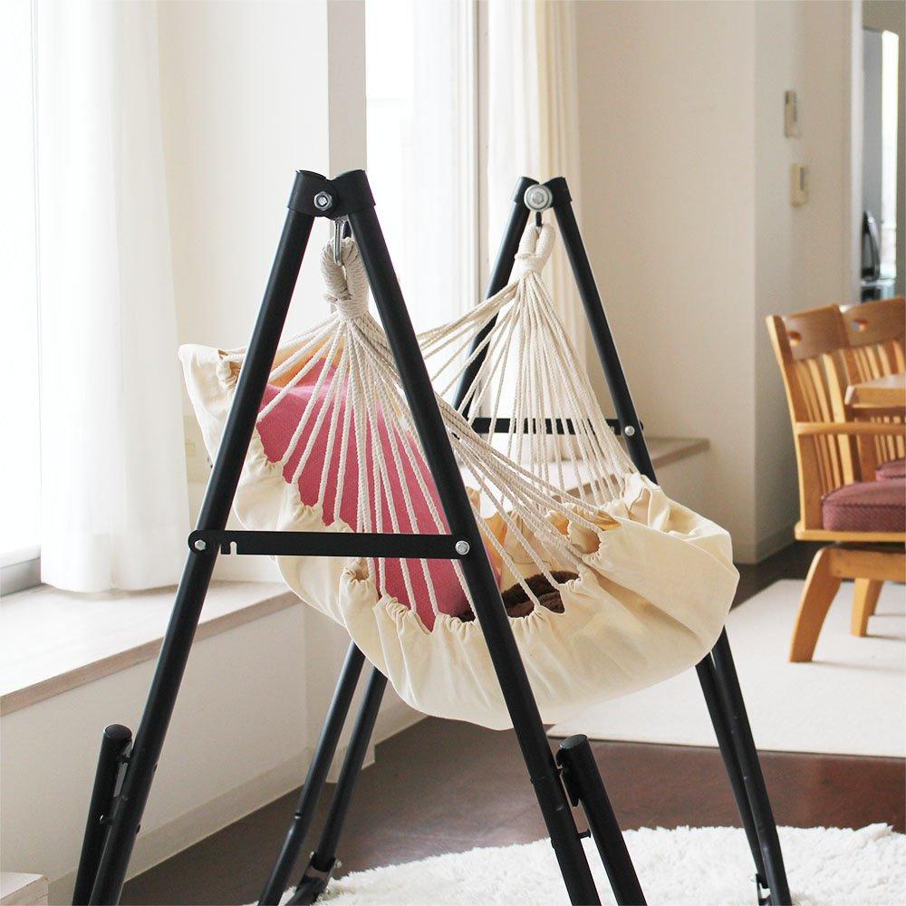 Sifflus Japanese Brand That Passed the Domestic 2WAY Portable Hammock Chair [Reliable Third-party Load-bearing Test] Free-standing & C-1 -BLACK-