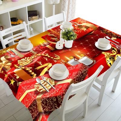 Kleurrijk kerstbal cadeaupatroon tafelkleed rechthoekig feest waterdicht tafelkleed thuis woonkamer keuken decoratie