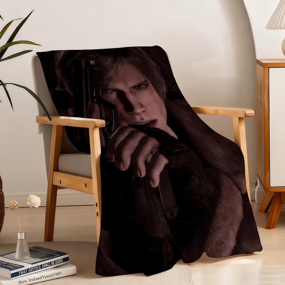 Leon Scott Kennedy R-ResidentS-ES Blanket Throw Super Cosy Plush Living Room Sofa Couch Childish Birthday Gifts