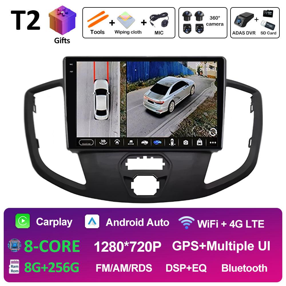 Android 14 Wireless Carplay For Ford Transit 2015 2016 2017 2018 Navigation GPS Cooling Fan Autoradio Car Multimedia Player WIFI