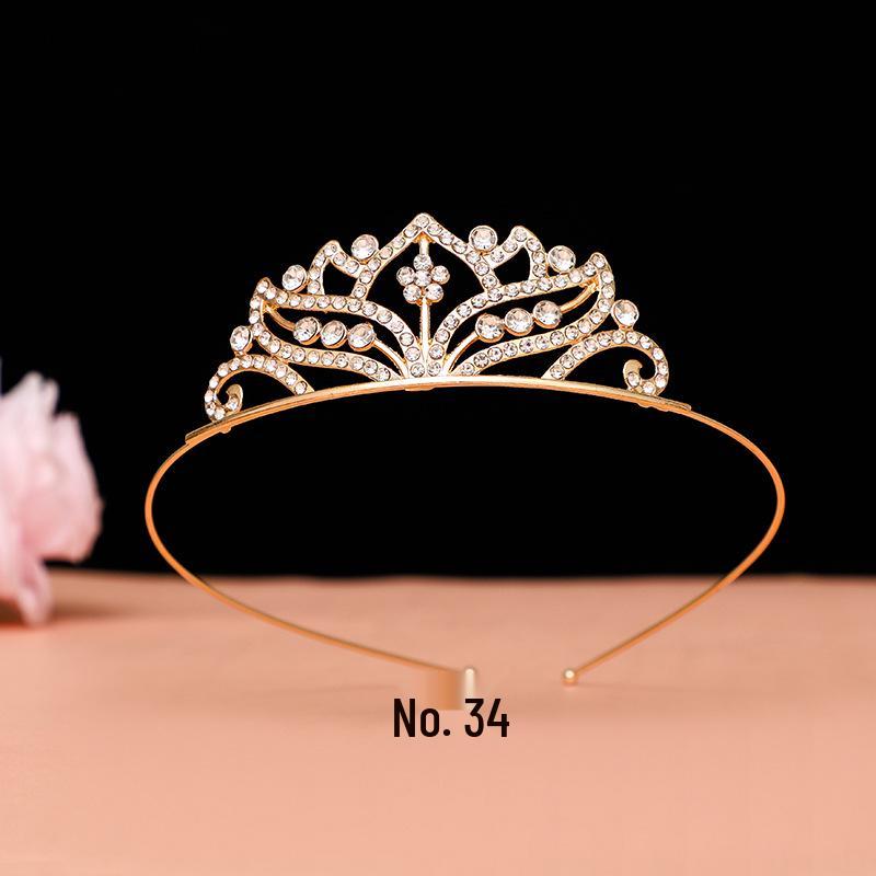 Serre-tête Couronne de Princesse à Strass pour Enfants - Mignon Style Peigne Chat Lapin Incrusté de Diamants pour Filles