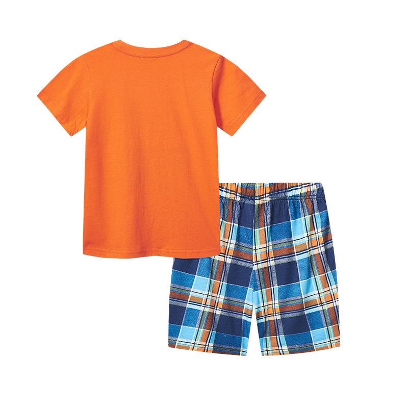 Summer Boys' Fashion Knit Cartoon T-Shirt & Shorts Set