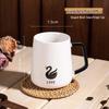 Mug Céramique Cygne Élégant avec Couvercle et Cuillère