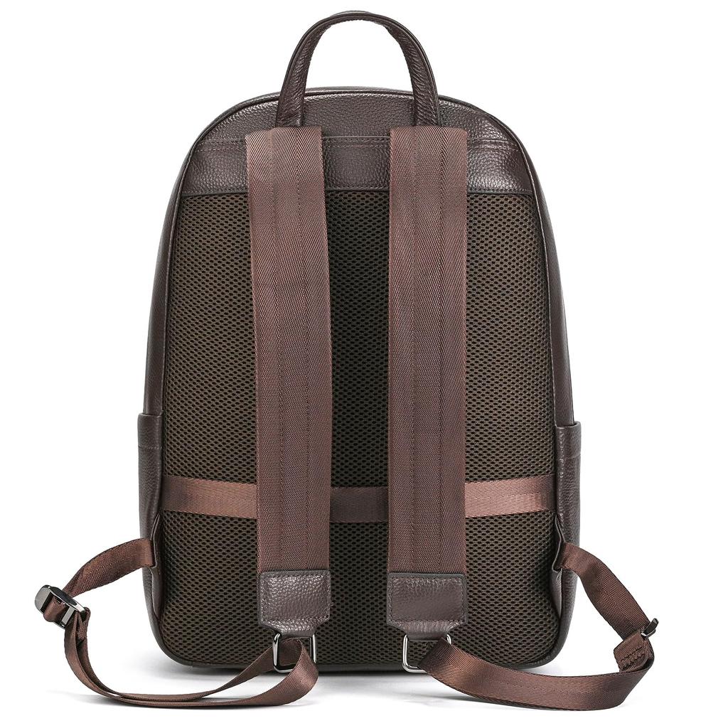 Genuine Leather Large A4 Fits Suitable for and Waterproof [Luufan] Backpack, Capacity, Size, 14-inch Laptop, School, Business, Commuting, (Coffee)