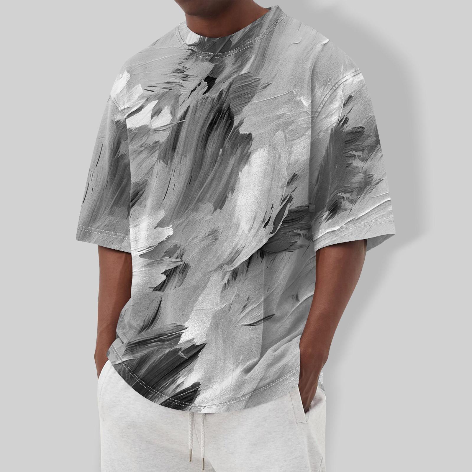 

Летняя мужская популярная футболка с круглым вырезом и коротким рукавом с принтом L