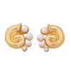Trendy Gold Conch Pearl Earrings for Vacation Wear