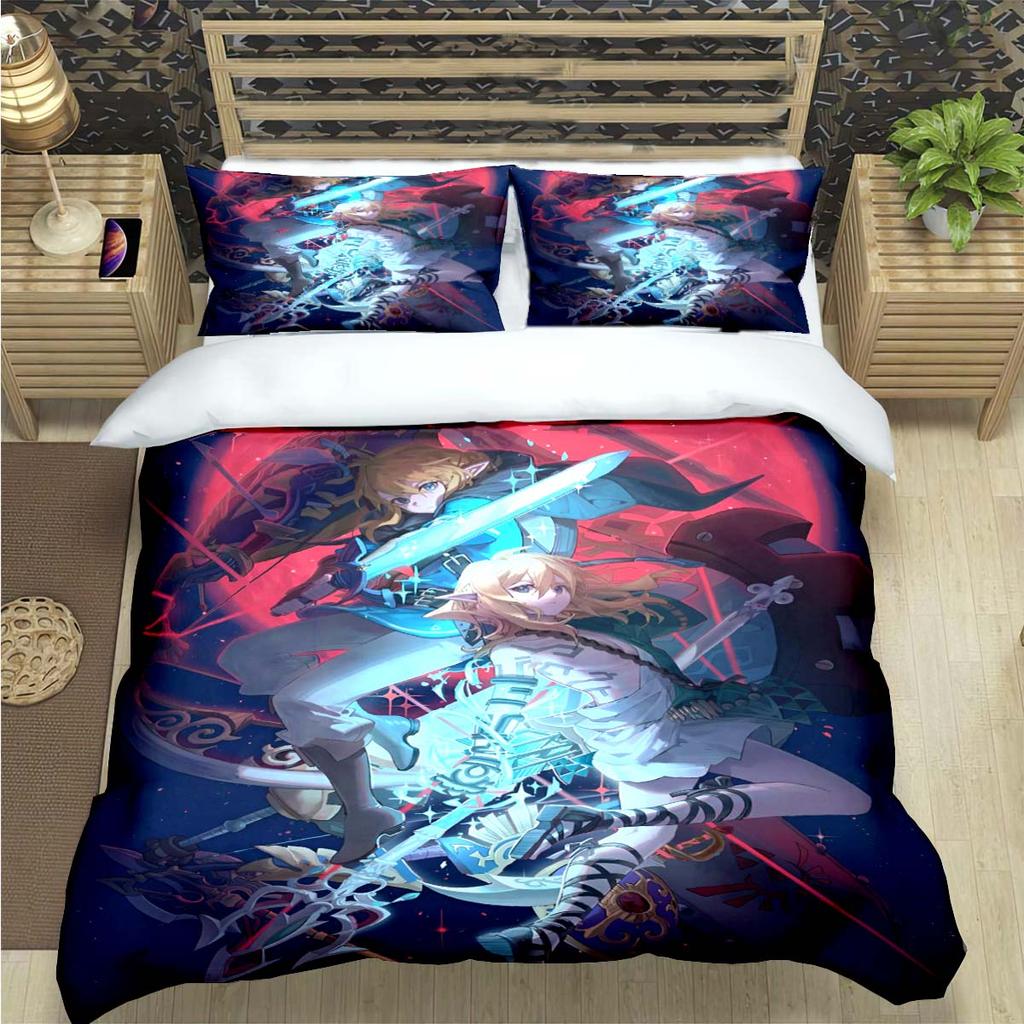 Comforter Fashion Classic Exciting Game Z-Zelda Print Bedding Sets Bed Supplies Set Bed Comforter Set Bedding Set Luxury Gift