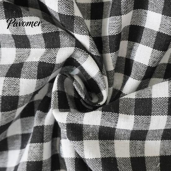 Oven Side Window Drapes Buffalo Plaid Curtain Skirt, Door with Ribbon Bows, Rustic Small Space Decor Half for Farmhouse Kitchen Sink, Cabinet,