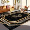 Luxury Medusa Greek Key Area Rug, Gold Leopard Chain Non-Slip Machine Washable Floor Mat for Living Room Bedroom Home Decor