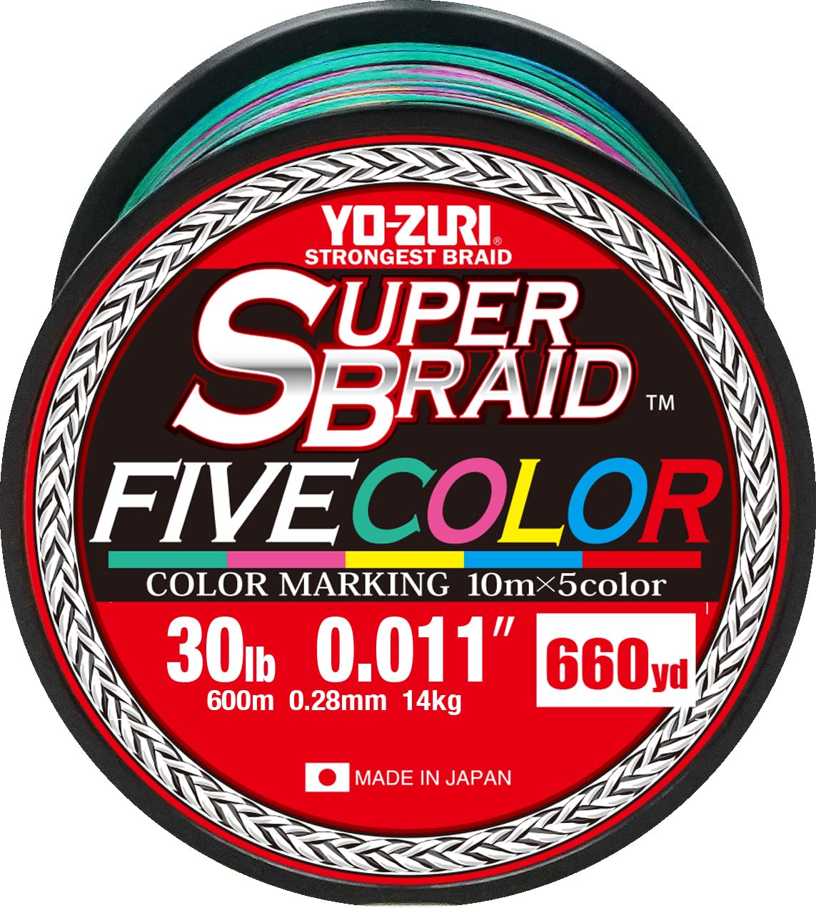 

PE Line Super Braid Five Colors 660YDS 30Lbs 5 YO-ZURI Colors
