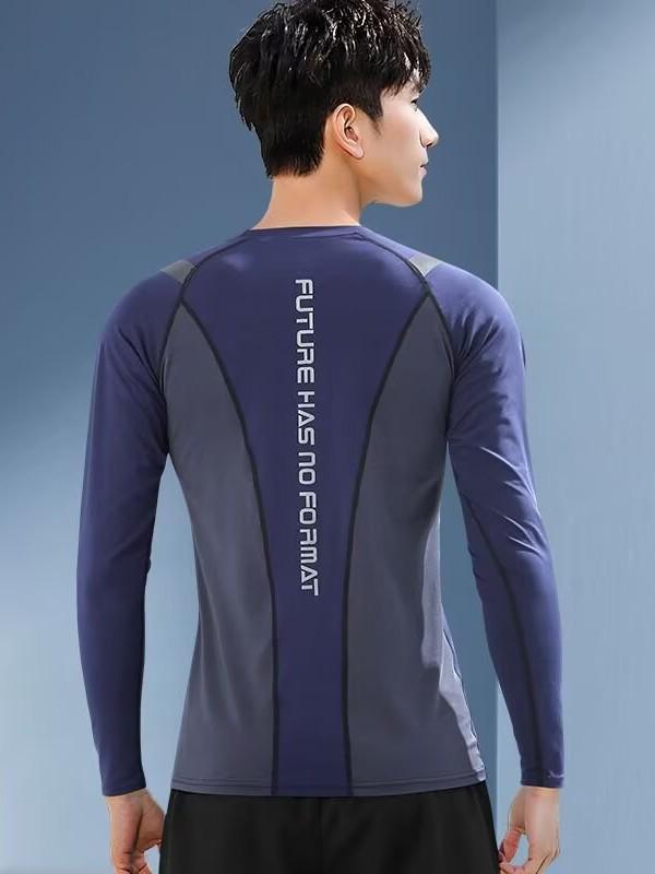 Men's Quick-Dry Long Sleeve Athletic Shirt for Running and Training