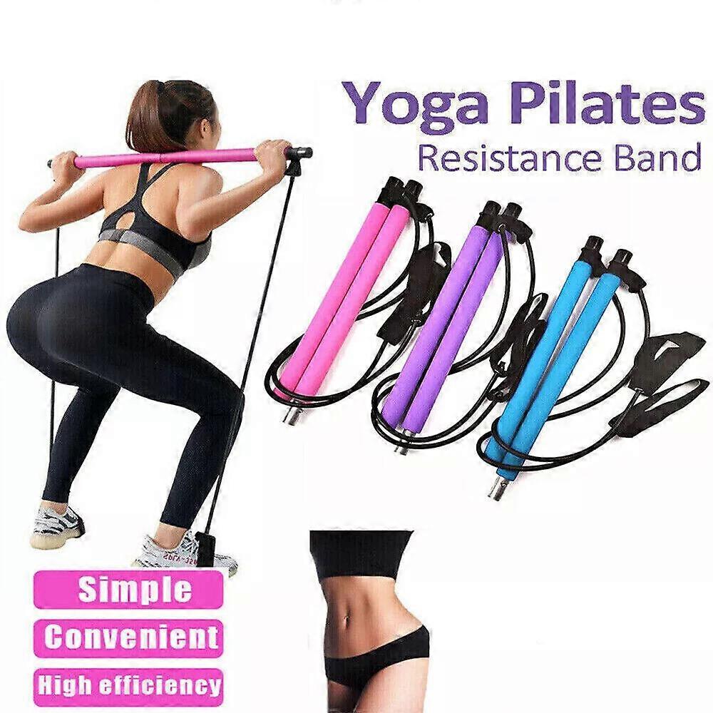 Portable Pilates Exercise Bar Stick,pilates Bar Kit With Resistance Band Exercise Stick