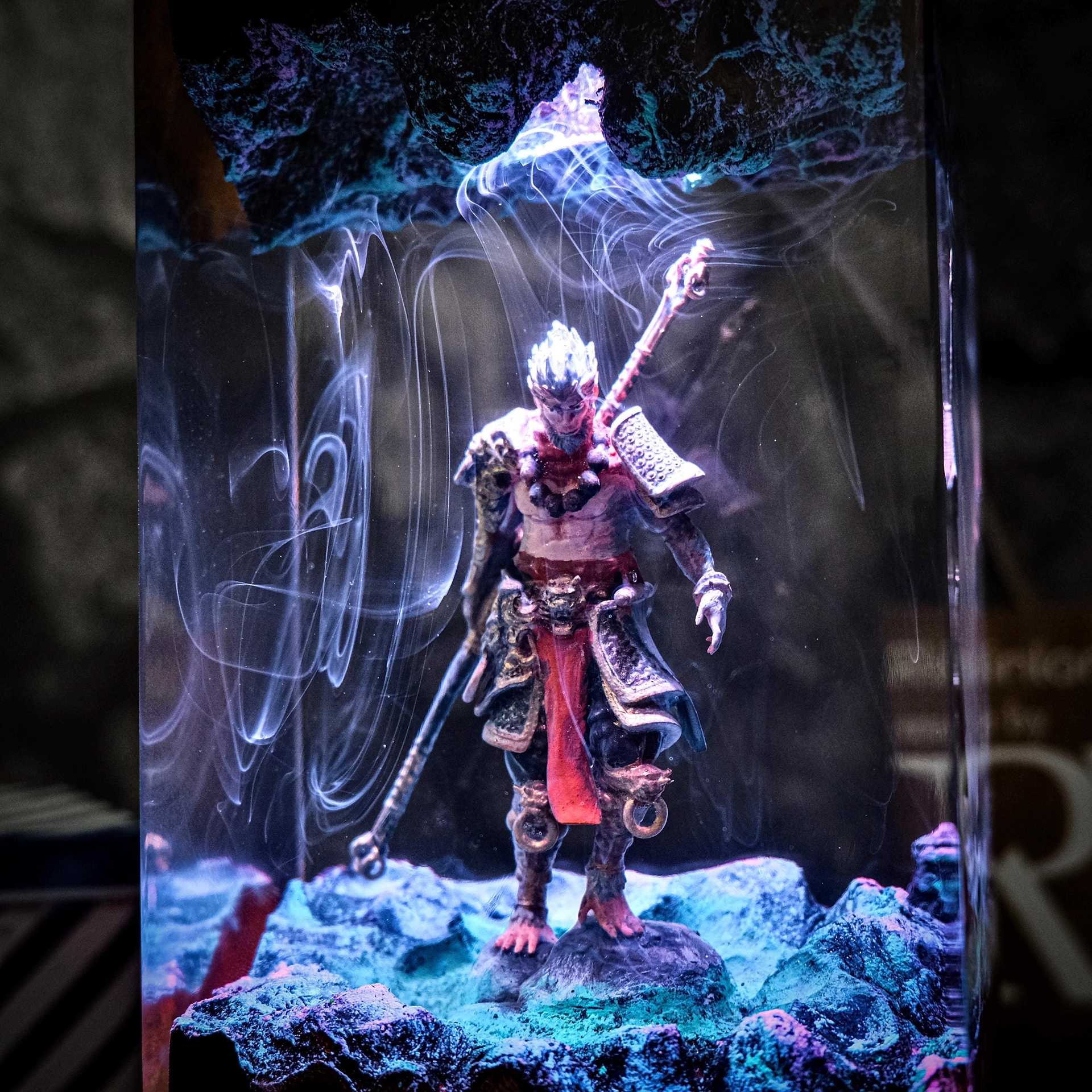 Горячая Распродажа Black Myth Wukong Ручная Работа Эпоксидная Смола Ночник Любителям Игр Игровые Подарки 12*6.5cm