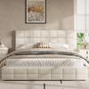 Letto a piattaforma imbottito 180X200, beige