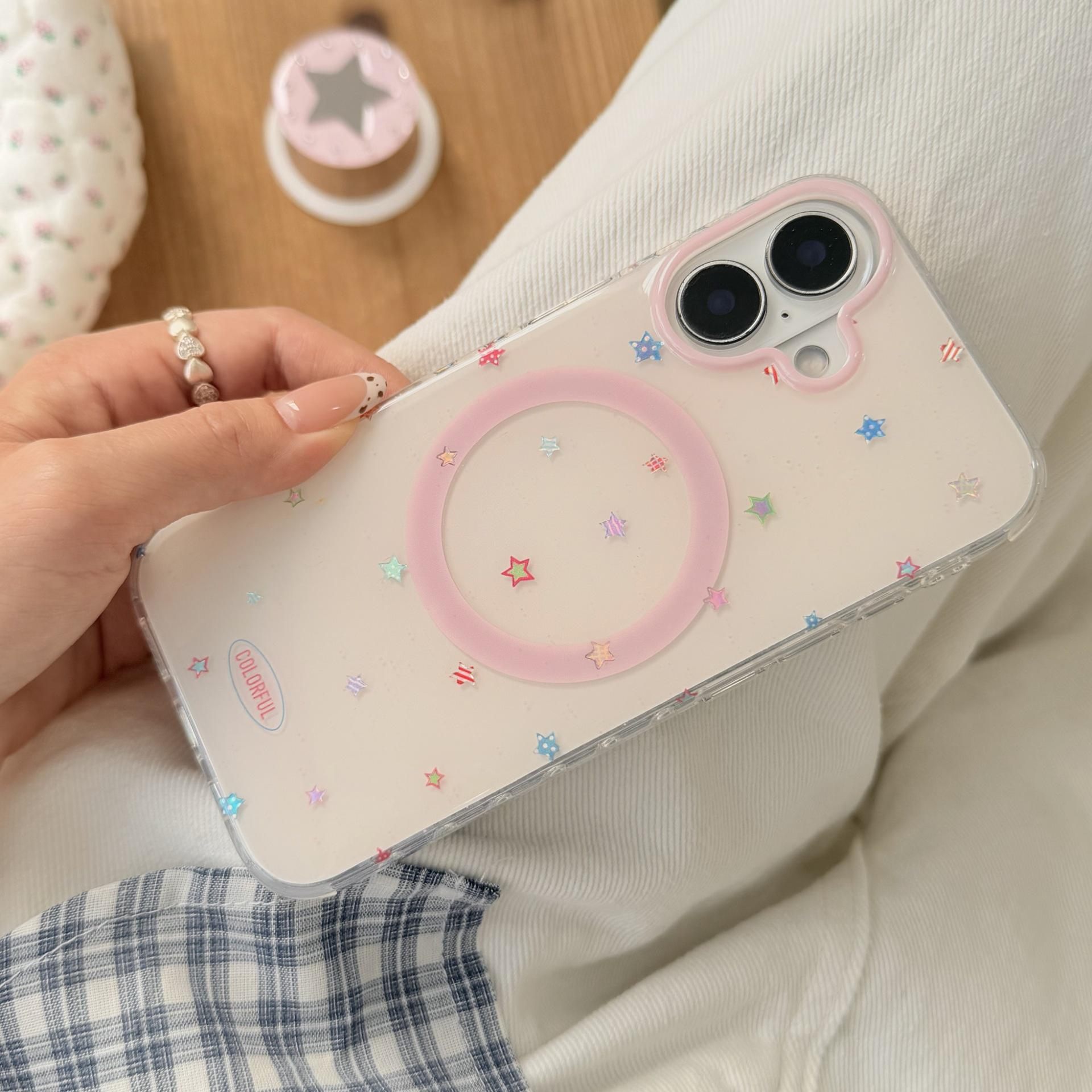 

Colorful Star Mirror Gold Foil iPhone Case for iPhone 16/14/15 and 17 Pro Max iPhone 16