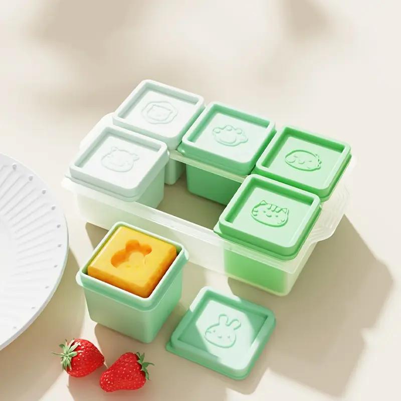 6 Grids Silicone Food Storage Containers Reusable Food Freezing Trays With Lids Dishwasher Safe Snacks Fruit Box for Meal Prep