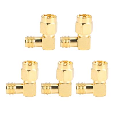 5pcs SMA J Male To SMA K Female Right Angle Bend Adapter Connector Converter