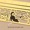 Kawaii Cat Ruler Hollow Metal Bookmark Ruler Multifunctional Ruler for Painting Drawing Diary Hand Account Tool Cute Gift