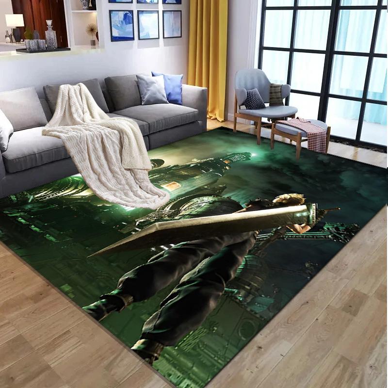 Final Fantasy Pattern Rug, Indoor/Outdoor Mat, for Picnic, Gameroom, Bedroom, Office, Living Room, Home Decor Carpet, Birthday Gift
