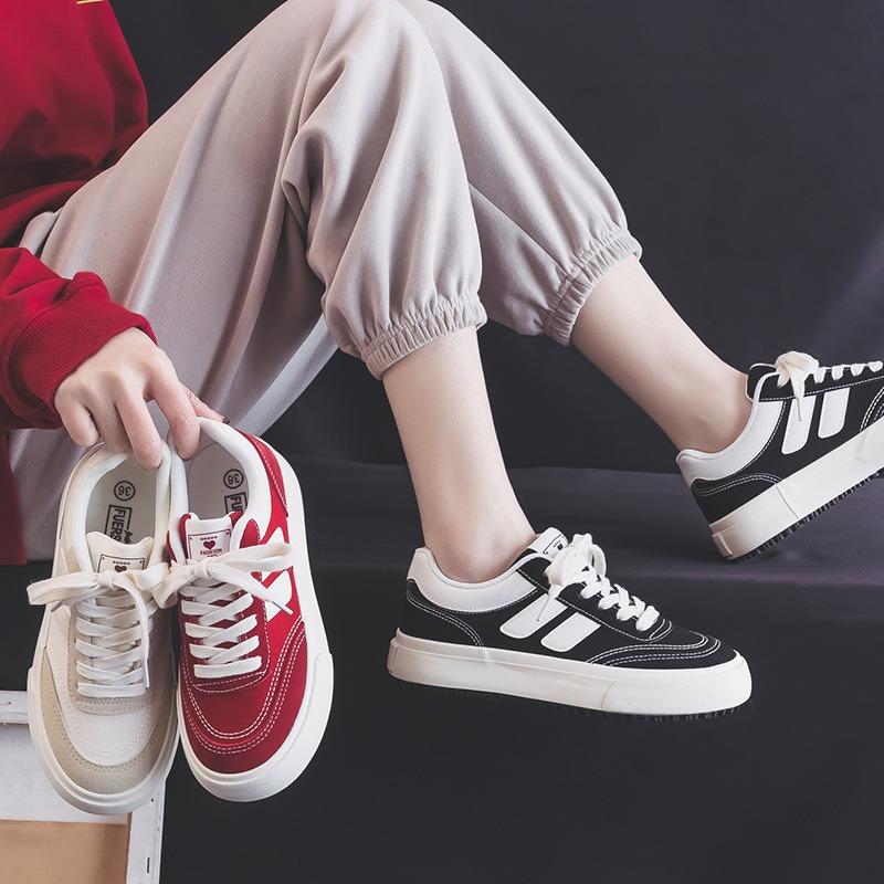 Spring New Women Flats Shoes Youth Student Board Shoes Fashion Women's Leisure Sneakers Retro Soft-soled Sports Shoe Tenis Mujer