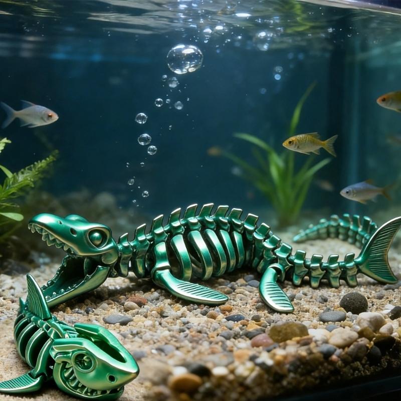 3D Printed Shark Bone Ornament with Articulated Design Flexible Joint Animal Figurine For Desk Toy Home Office Decors