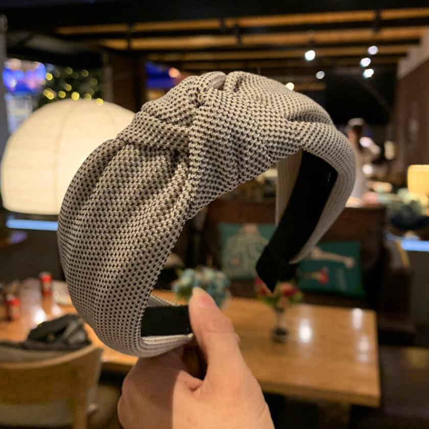 Female Retro Knitting Headband Solid color Knotted Hairband Head Bands Simple Wide Knot Hair Hoop Bezel Hair Accessories Gifts