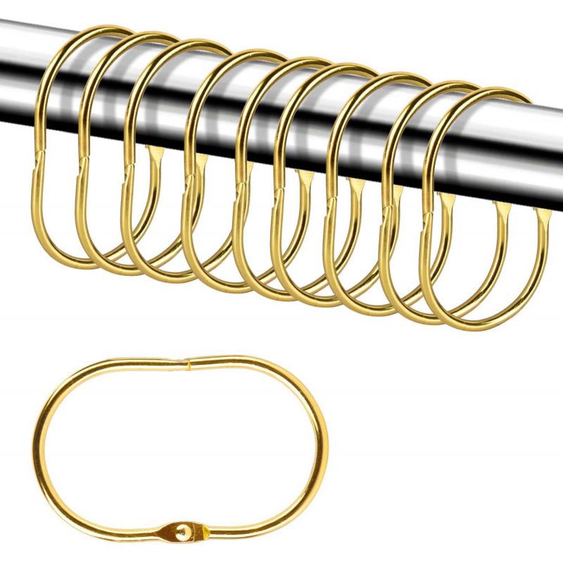 Kroužky na sprchový závěs, 1ks Hák na sprchový závěs, Oválné zacvakávací kroužky na sprchový závěs, Kroužky na sprchový závěs odolné proti korozi