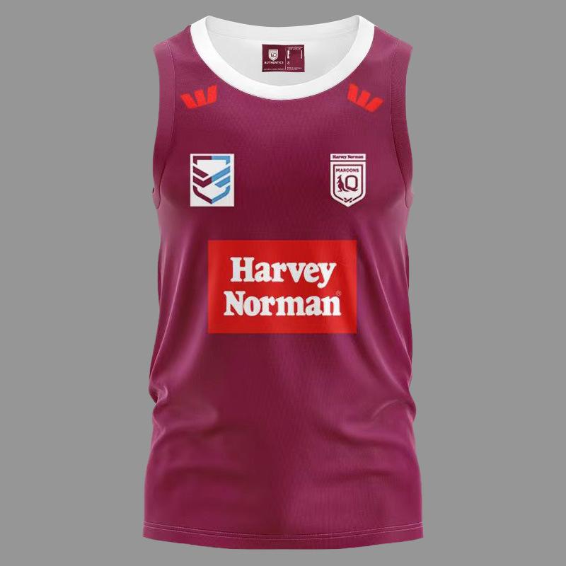 2024NRL Jaguar Mann Fisch Kaninchen Mustang Krieger Maru Rugby Trikot Weste Ärmellos Sport Trainingsanzug XL