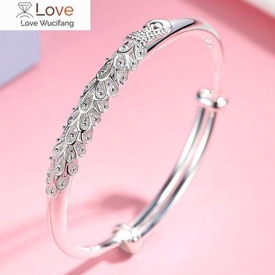 925 Sterling Silver Bracelets for Women Noble Phoenix Bangle Adjustable Jewelry Fashion Party Gifts Girl Student