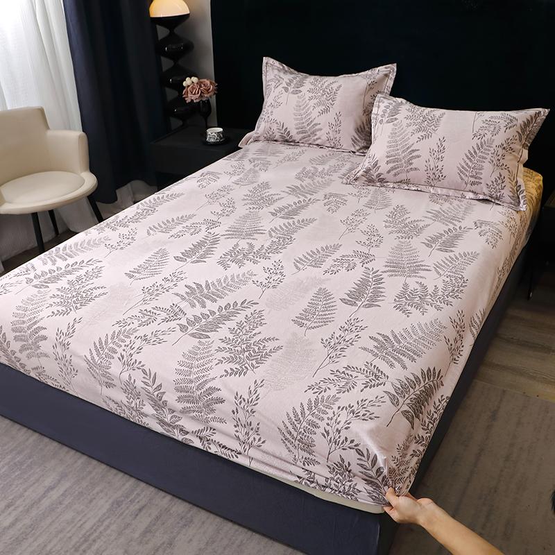 Queen Size Bedsheet 100% Cotton Fitted Sheet Brushed Bed Cover Soft Mattress Protector Sabanas Para Cama (Pillowcase Need Order)
