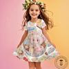 25-26 MINISO Zomer Cartoon Catch Teenieping 3DPrint Jurk Mode Kinderen Korte Mouw Prinsessenjurk Meisjes Feest Kinderkleding