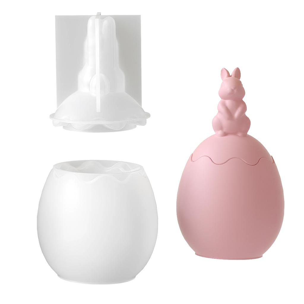 Food Grade Silicone Rabbits Eggs Candle Making Mould Multipurpose Craft Tool For Home Decoration