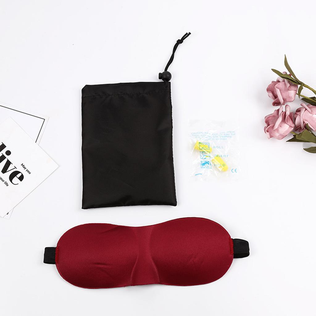 Sleep Eye Mask and Ear Plugs Set Adjustable Straps Eye Cover for Nap Sleeping Travelling