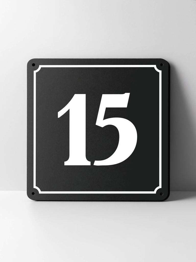 Metal House Number Sign, Black White Contrast, Outdoor Wall Decor for Home Street