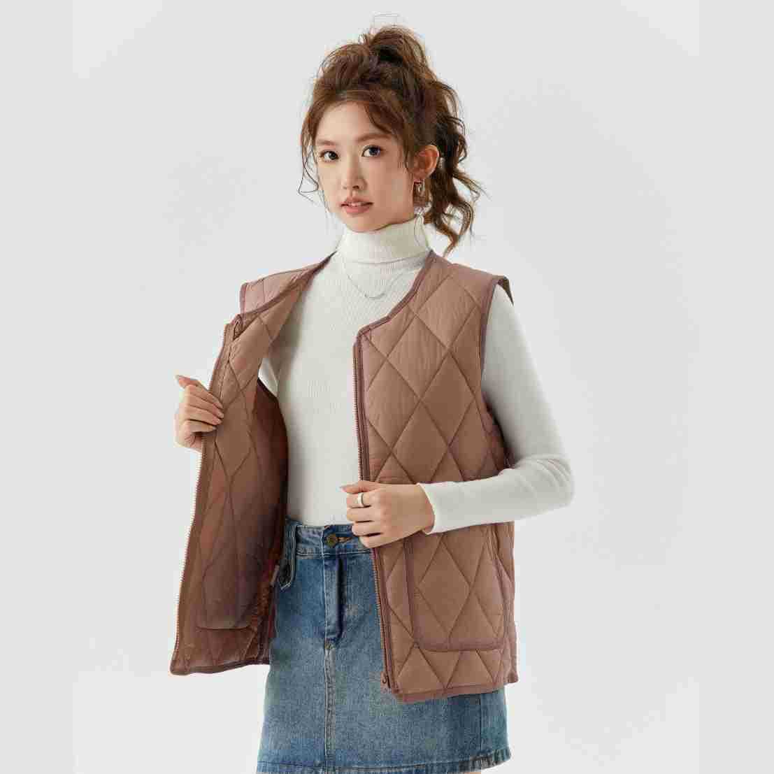 

Осінь-зима Жилет Жіноче флісове пальто Жилет Кардигани на ґудзиках Теплі однотонні повсякденні куртки з V-подібним вирізом у клітку L темно-фіолетовий колір