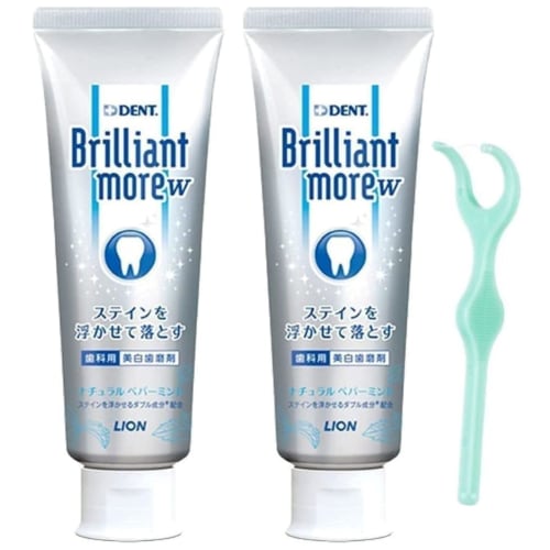 

[Набор из 2 штук] Dent Health Brilliant More Double Натуральная мята 90 г x 2 + Ultra Floss S