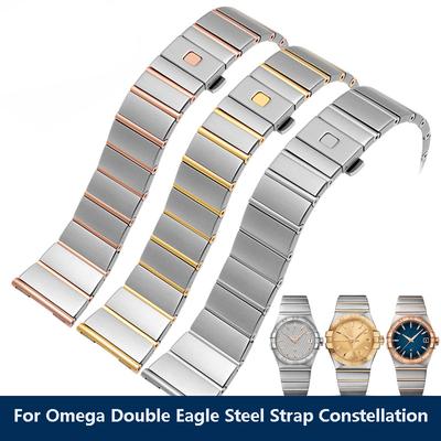 Pro Omega Double Eagle Ocelový řemínek Constellation Series Náramek Pánské a dámské Hodinkový pásek Kovové doplňky 17MM 23MM 25MM