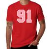 Pinky 91 Number Ninety-one Girls Jersey T-Shirt for a Boy Vintage Graphic Tee Clothing for Men