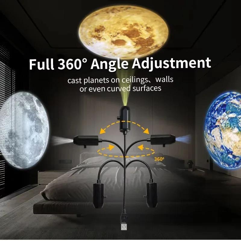 1/3/6 USB Christmas Projection Lamp with Holiday Patterns Rotatable Adjustable LED Lighting for Home Bedroom Christmas Decor