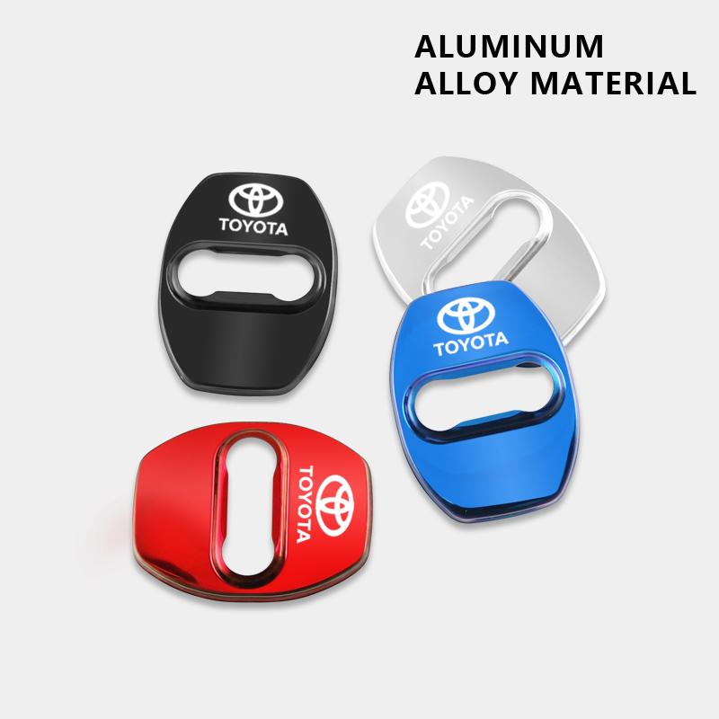4Pcs Car Door Lock Cover Protective Buckle Cap for Toyota Yaris Hilux Prius Auris Corolla Camry RAV4 Exterior Accessories