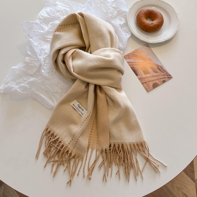 Winter atmosphere coat wear gentle taro purple soft waxy high-end scarf shawl women's double-sided two-color