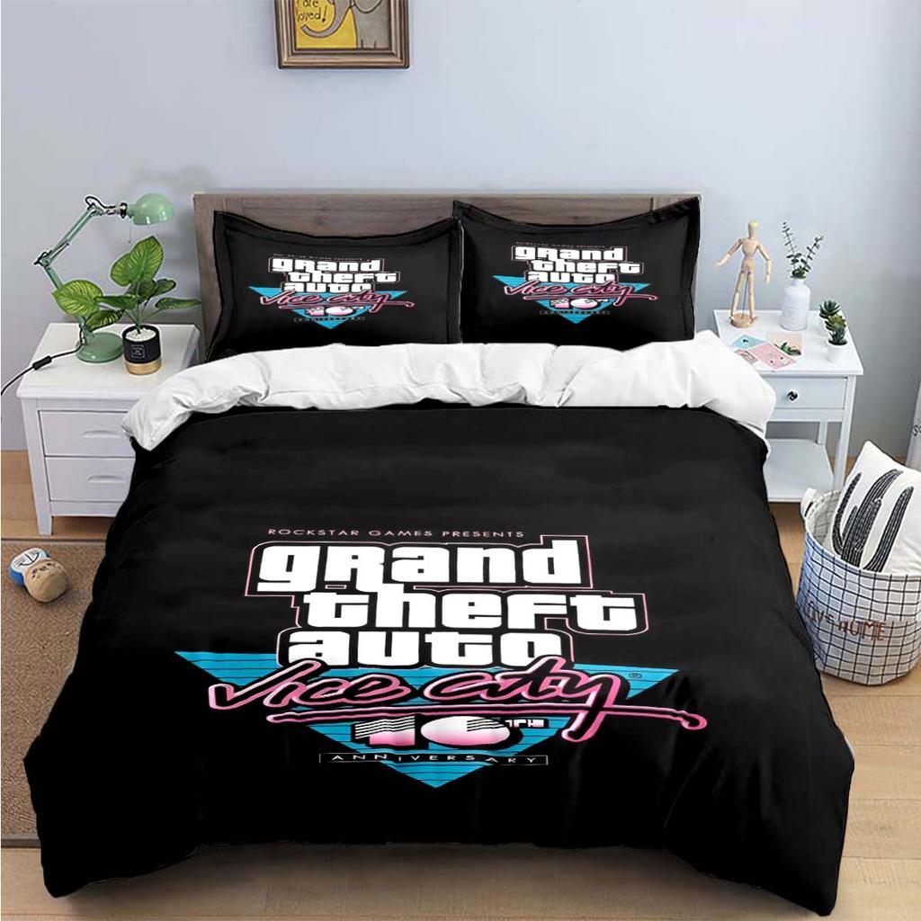Fashion Classic Exciting Game G-GTA Print Bedding Sets Bed Supplies Set Duvet Cover Bed Comforter Set Bedding Set Luxury Gift