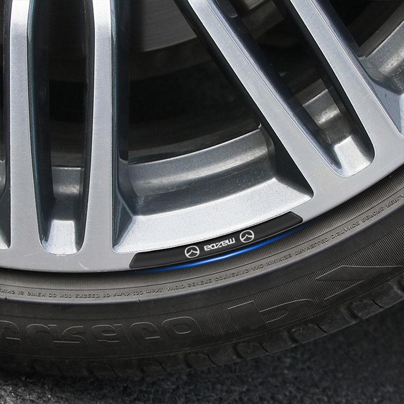 Para Mazda 2 3 4 5 6 7 8 ATENZA Axela 6 RX8 CX6 CX5 CX4 Alexa CX4 CX5 CX8 2 3 6 DJ BL BM GJ 4Pçs Emblema Central da Roda do Carro Adesivos para Aro de Pneu Acessórios