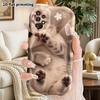 Phone Case: 2D Flat Samsung Galaxy A34 A35 M05 M06 S20 S22 S21 FE Plus 5G Protective Case, Couple Style, Little Gray Cat, Christmas and Halloween Gift