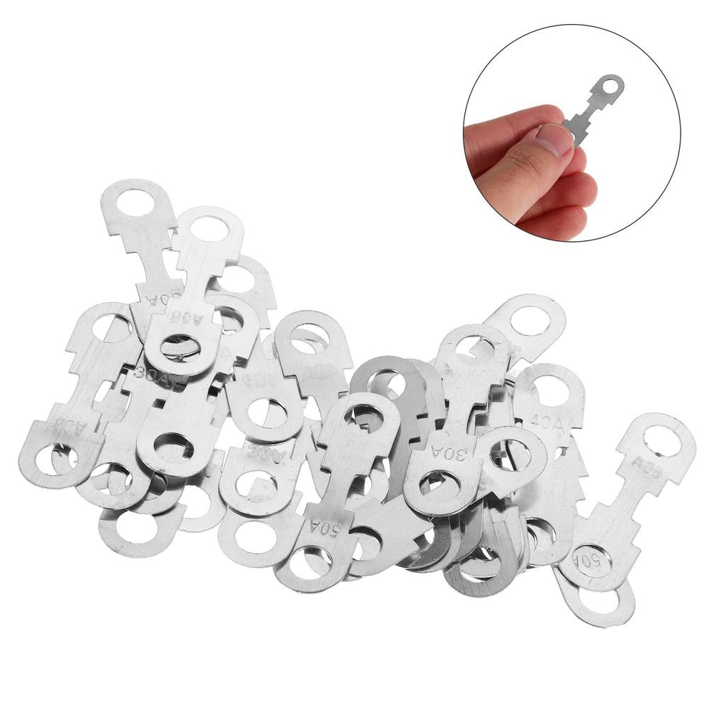 30pcs Universal Flat Plate Car Fuse Metal Strip for Automotive Fuse Replacement In Silver Tone Zinc Alloy for Various Vehicles 3 Fuses4